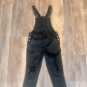 Black Straight Leg Overalls
